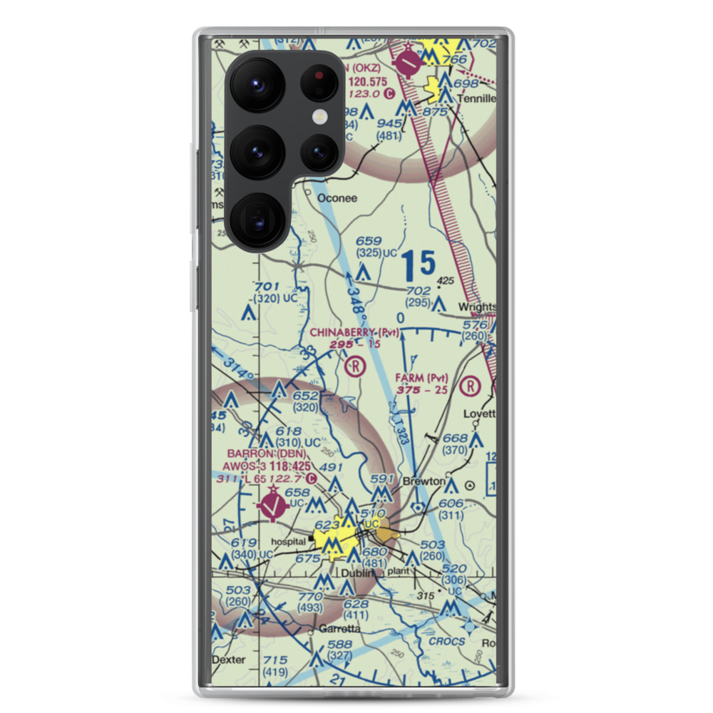 Chinaberry Ranch Airport (9GA8) VFR Sectional Samsung Case Samsung Galaxy S22 Ultra model shown