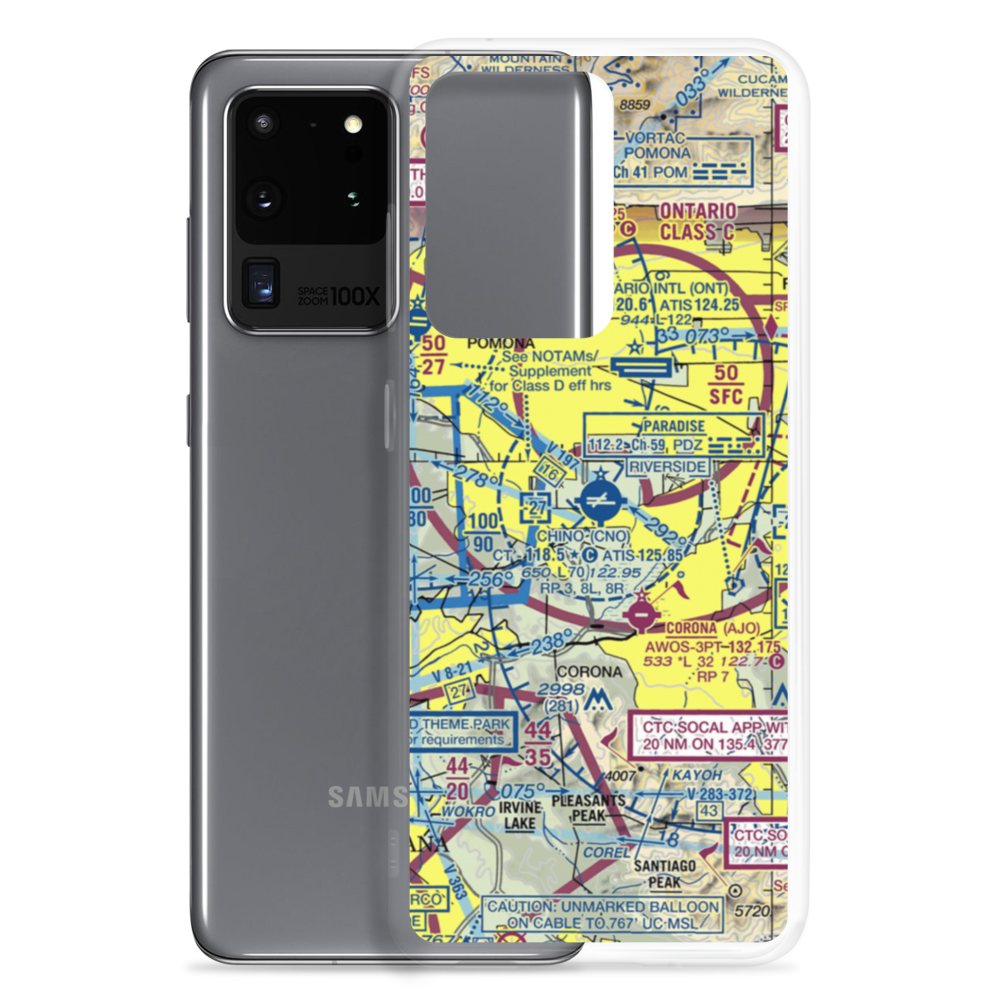 Chino Airport (CNO) VFR Sectional Samsung Case Samsung Galaxy S20 Ultra model shown