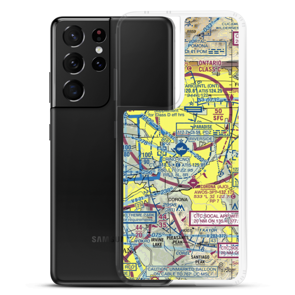 Chino Airport (CNO) VFR Sectional Samsung Case Samsung Galaxy S21 Ultra model shown