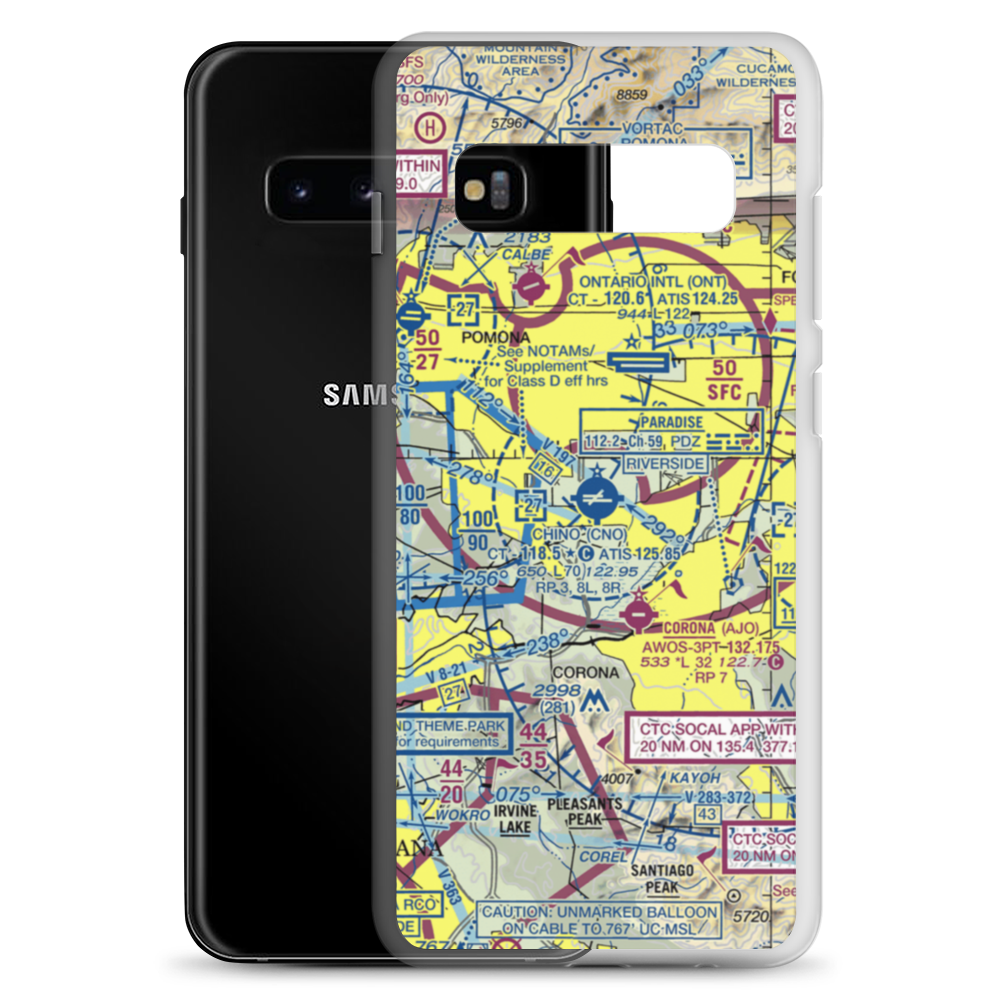 Chino Airport (CNO) VFR Sectional Samsung Case Samsung Galaxy S10+ model shown