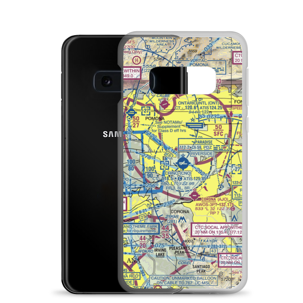 Chino Airport (CNO) VFR Sectional Samsung Case Samsung Galaxy S10e model shown