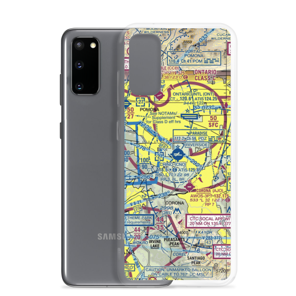 Chino Airport (CNO) VFR Sectional Samsung Case Samsung Galaxy S20 model shown