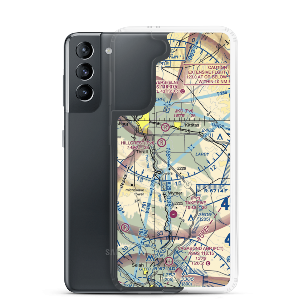 Chinook Farms Airport (WA37) VFR Sectional Samsung Case Samsung Galaxy S21 model shown