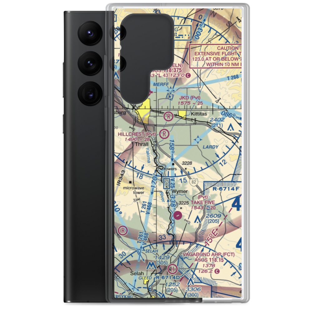 Chinook Farms Airport (WA37) VFR Sectional Samsung Case Samsung Galaxy S22 Ultra model shown