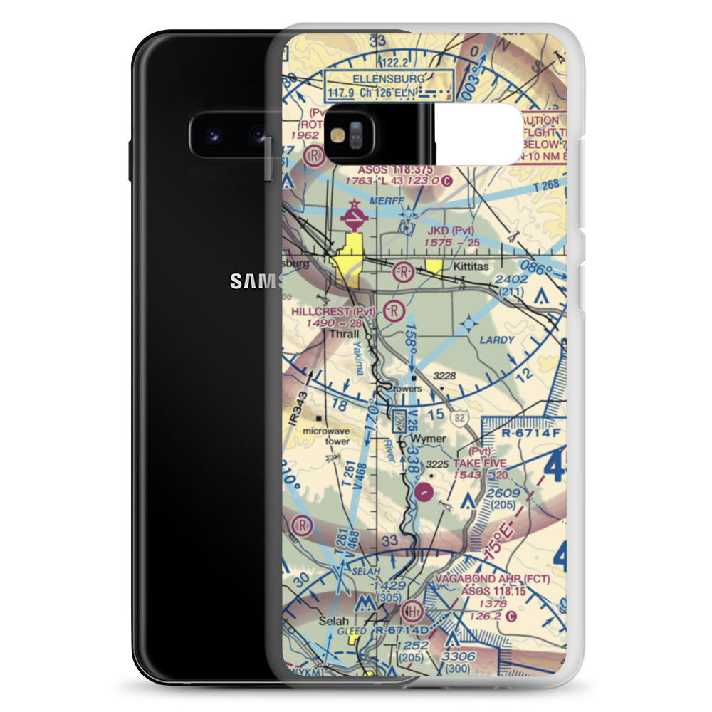 Chinook Farms Airport (WA37) VFR Sectional Samsung Case Samsung Galaxy S10+ model shown