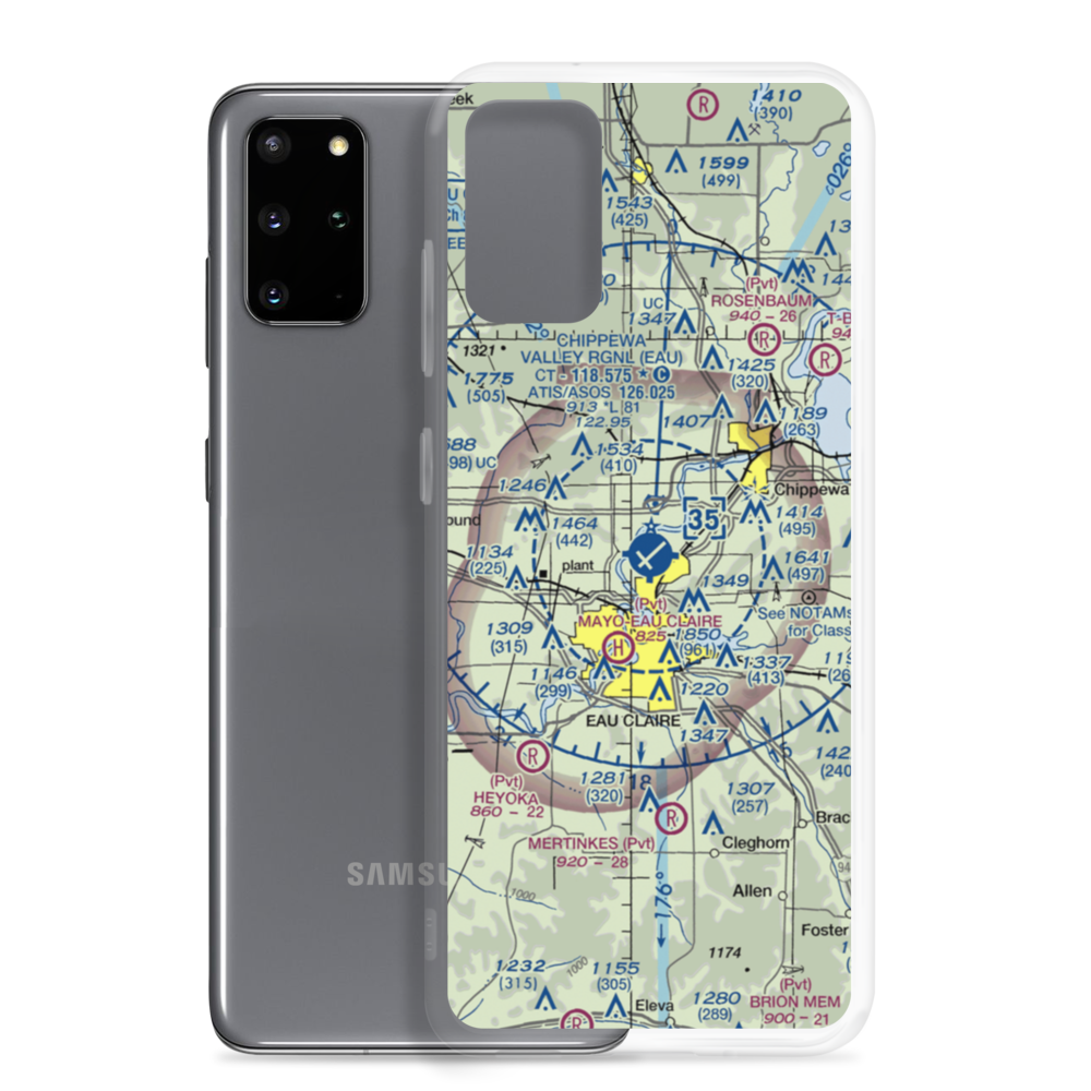 Chippewa Valley Regional Airport (EAU) VFR Sectional Samsung Case Samsung Galaxy S20 Plus model shown