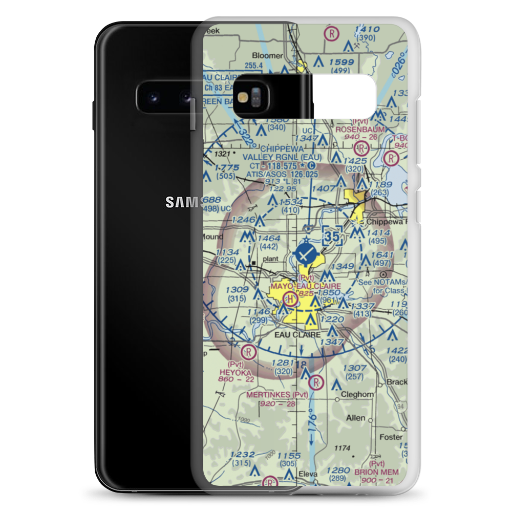 Chippewa Valley Regional Airport (EAU) VFR Sectional Samsung Case Samsung Galaxy S10+ model shown