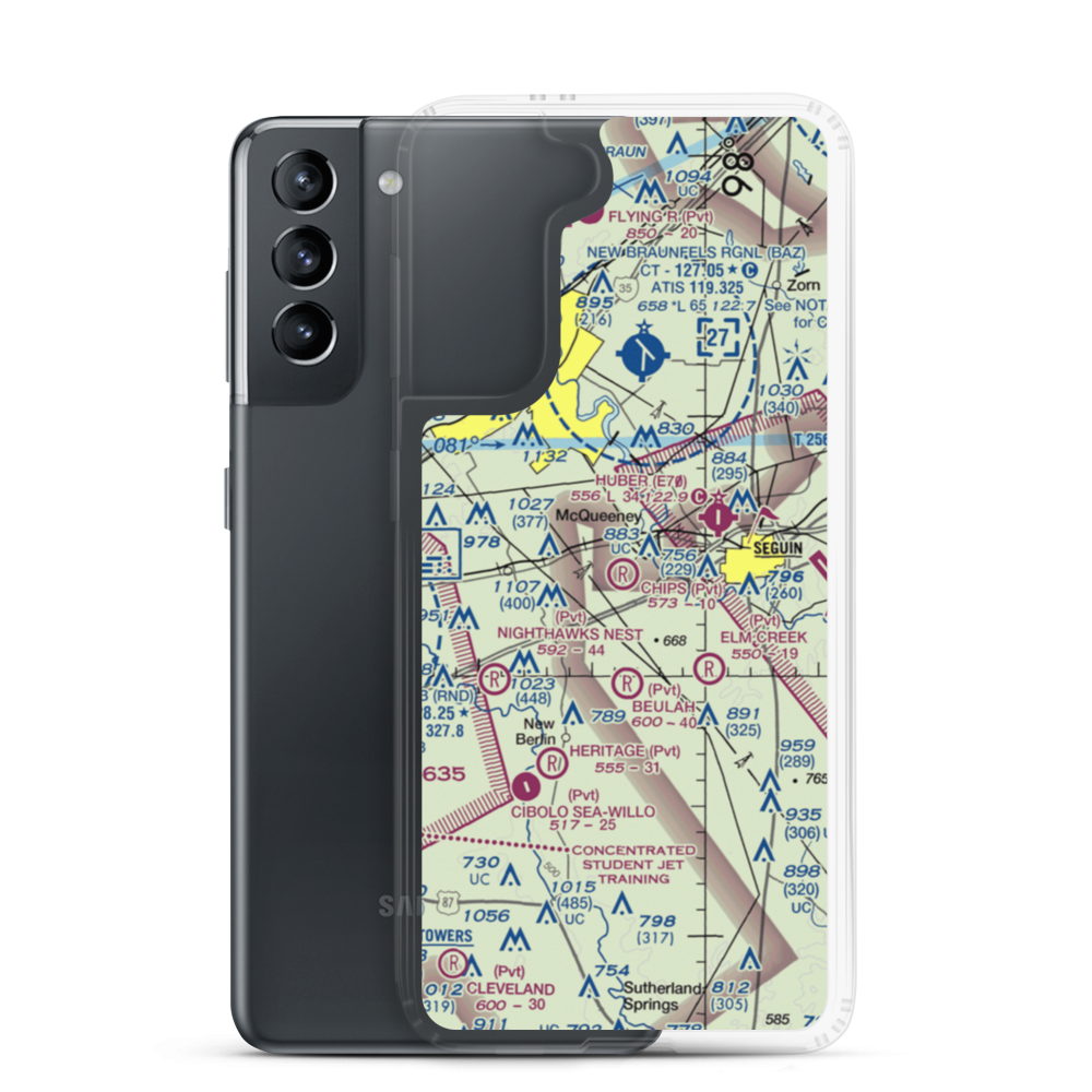 Chips Airport (TA85) VFR Sectional Samsung Case Samsung Galaxy S21 model shown