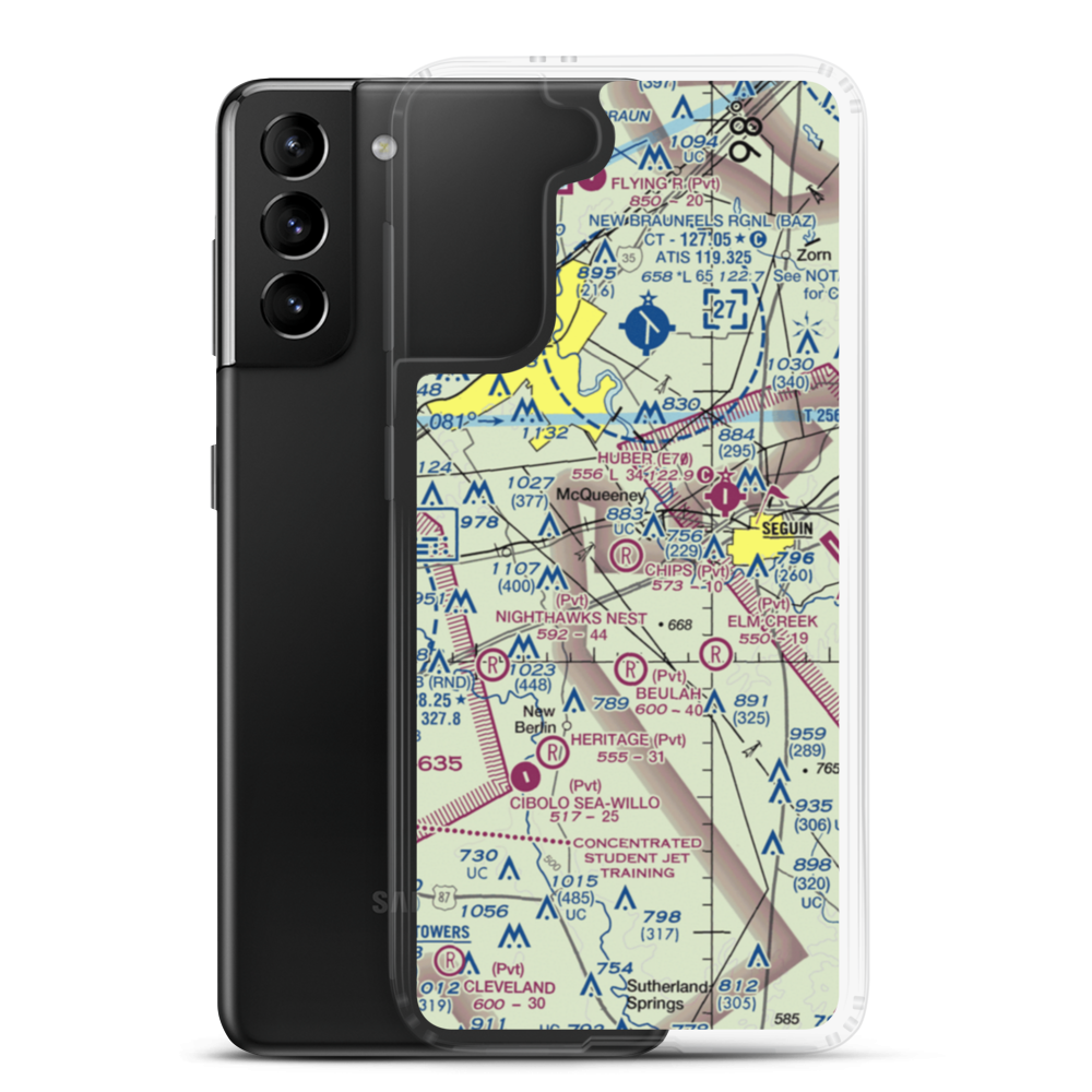 Chips Airport (TA85) VFR Sectional Samsung Case Samsung Galaxy S21 Plus model shown