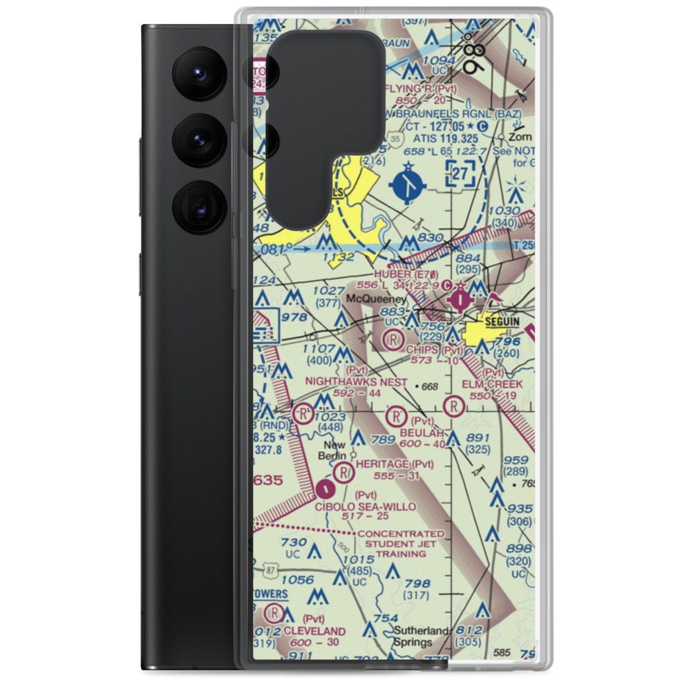 Chips Airport (TA85) VFR Sectional Samsung Case Samsung Galaxy S22 Ultra model shown