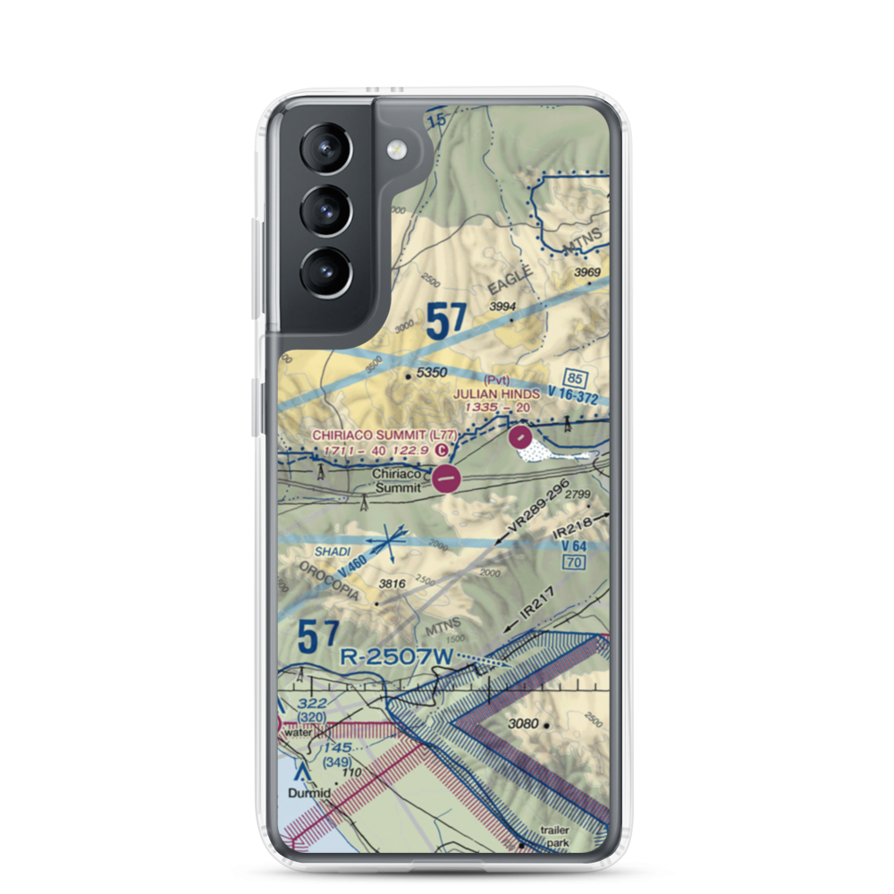 Chiriaco Summit Airport (L77) VFR Sectional Samsung Case Samsung Galaxy S21 model shown