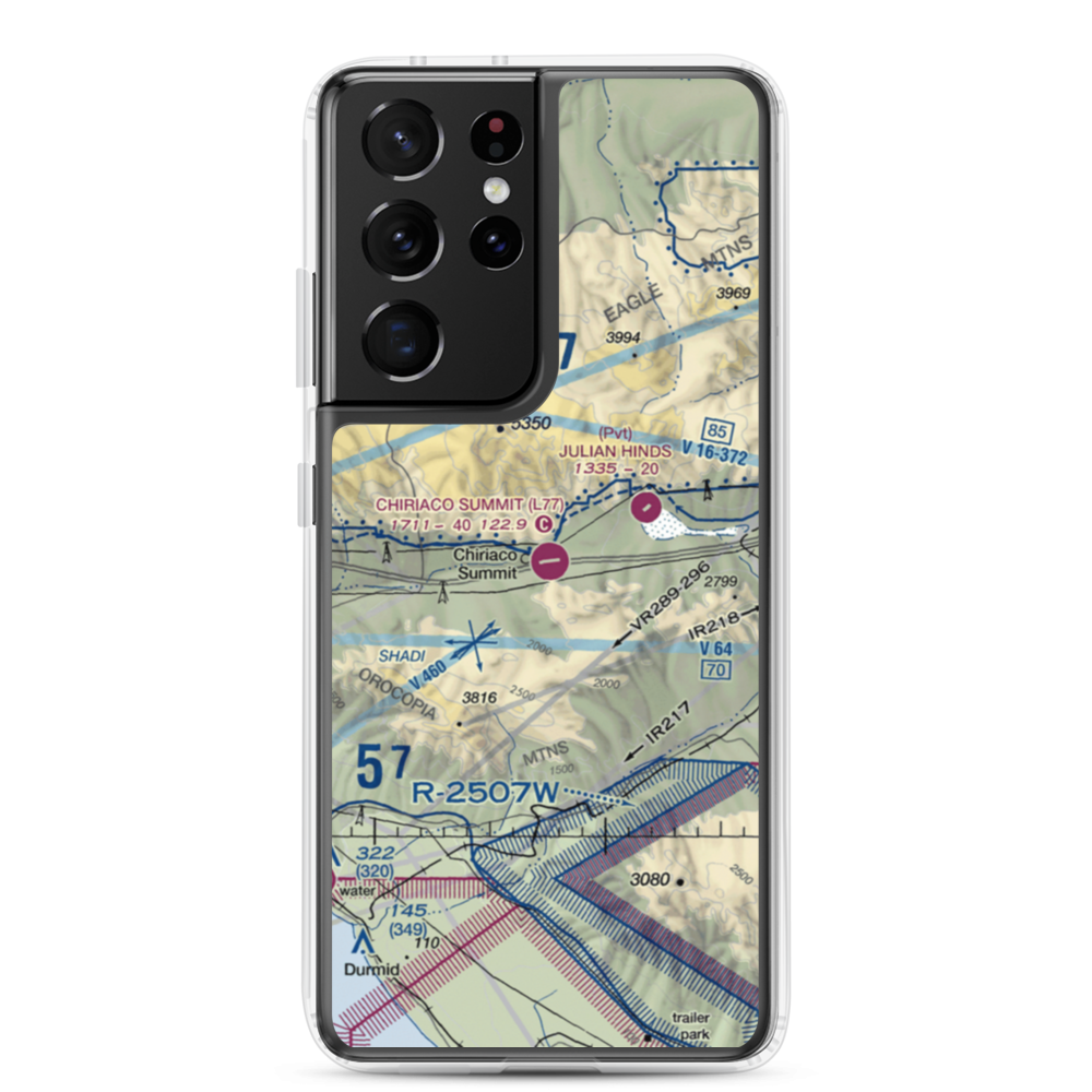 Chiriaco Summit Airport (L77) VFR Sectional Samsung Case Samsung Galaxy S21 Ultra model shown