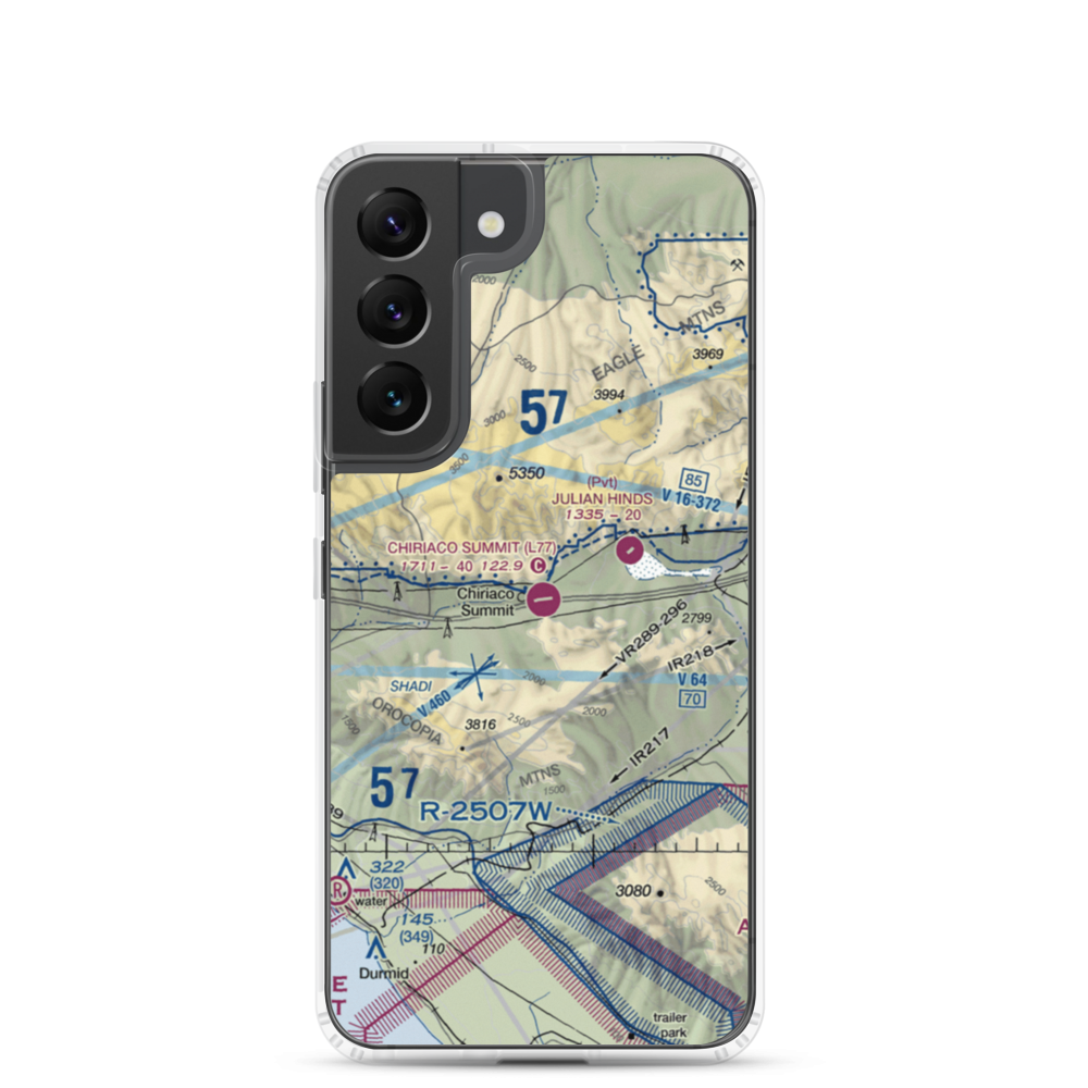 Chiriaco Summit Airport (L77) VFR Sectional Samsung Case Samsung Galaxy S22 model shown