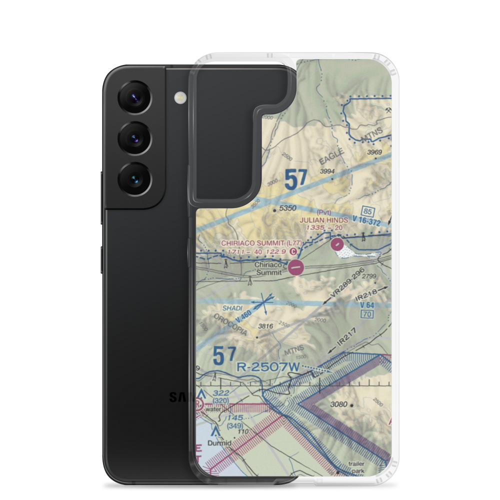 Chiriaco Summit Airport (L77) VFR Sectional Samsung Case Samsung Galaxy S22 model shown