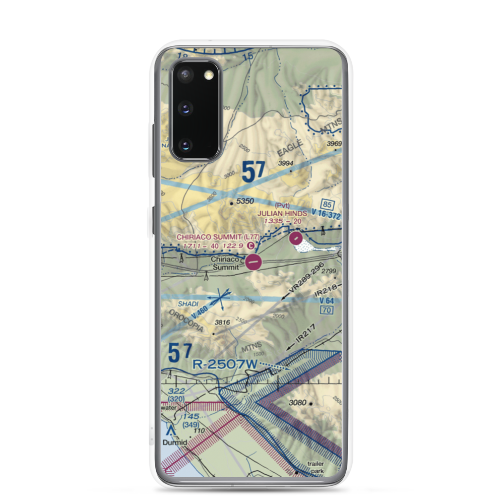Chiriaco Summit Airport (L77) VFR Sectional Samsung Case Samsung Galaxy S20 model shown