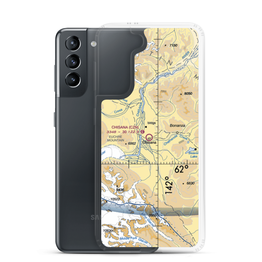 Chisana Airport (CZN) VFR Sectional Samsung Case Samsung Galaxy S21 model shown