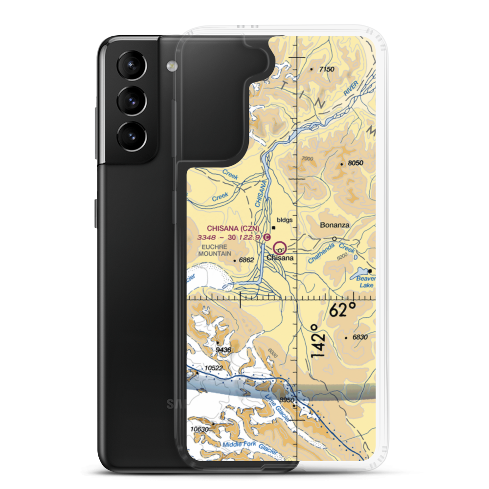 Chisana Airport (CZN) VFR Sectional Samsung Case Samsung Galaxy S21 Plus model shown