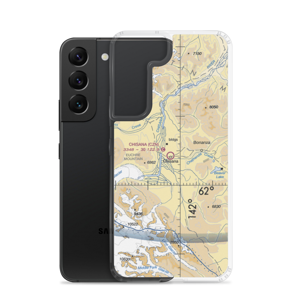 Chisana Airport (CZN) VFR Sectional Samsung Case Samsung Galaxy S22 model shown