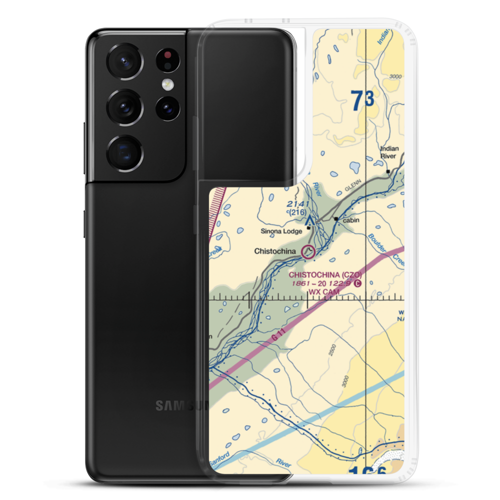 Chistochina Airport (CZO) VFR Sectional Samsung Case Samsung Galaxy S21 Ultra model shown