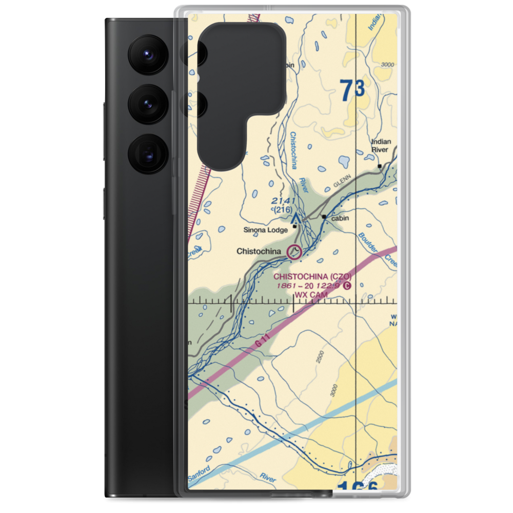 Chistochina Airport (CZO) VFR Sectional Samsung Case Samsung Galaxy S22 Ultra model shown