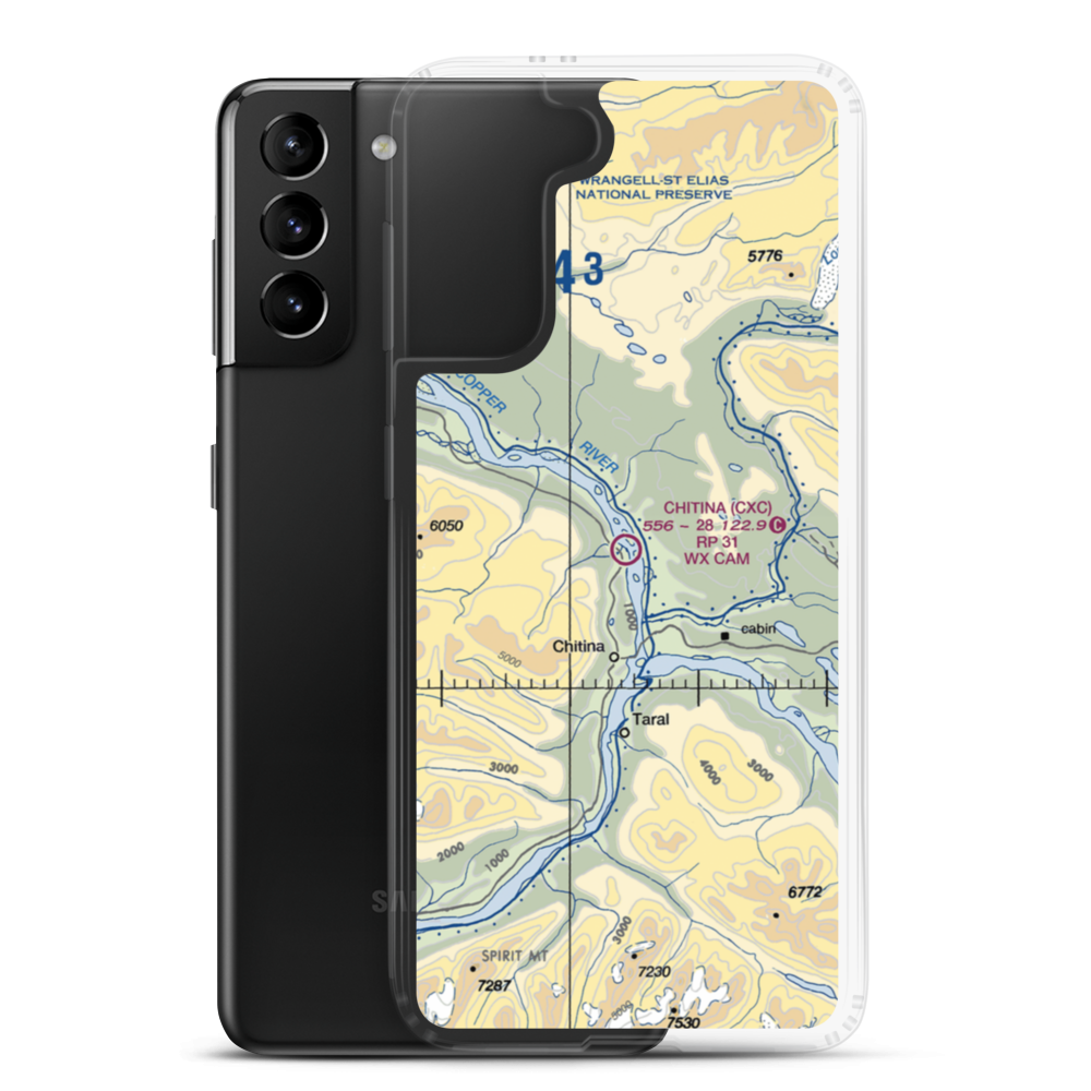 Chitina Airport (CXC) VFR Sectional Samsung Case Samsung Galaxy S21 Plus model shown