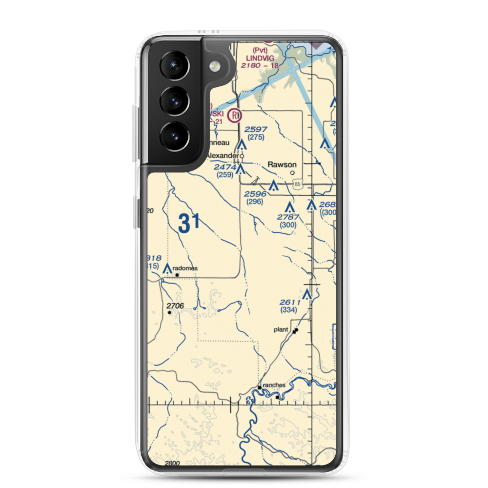 Chitwood Airstrip (26ND) VFR Sectional Samsung Case Samsung Galaxy S21 Plus model shown