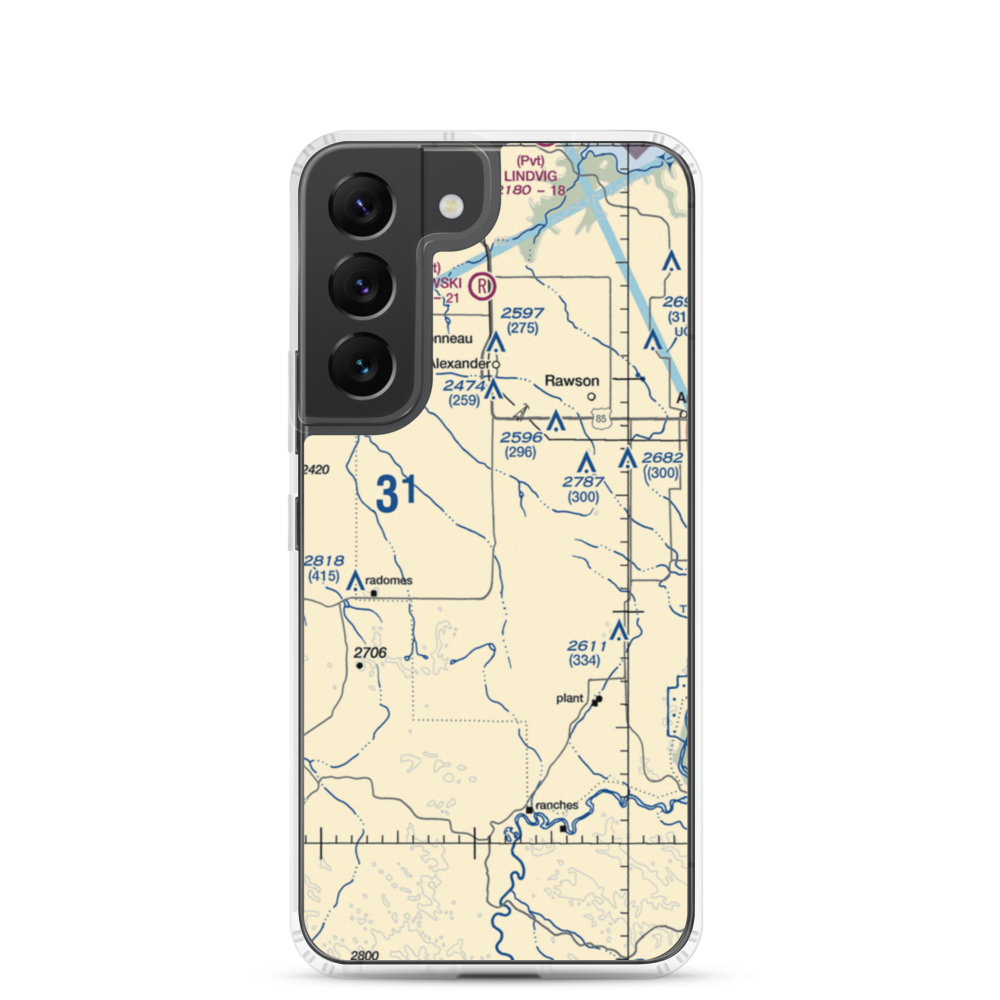 Chitwood Airstrip (26ND) VFR Sectional Samsung Case Samsung Galaxy S22 model shown