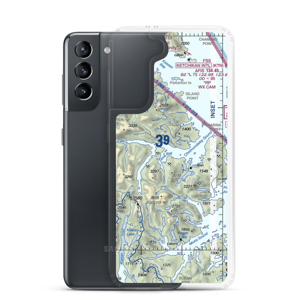 Chomley Seaplane Base (CIV) VFR Sectional Samsung Case Samsung Galaxy S21 model shown