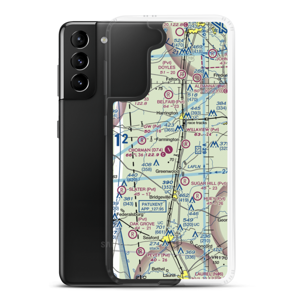 Chorman Airport (D74) VFR Sectional Samsung Case Samsung Galaxy S21 Plus model shown
