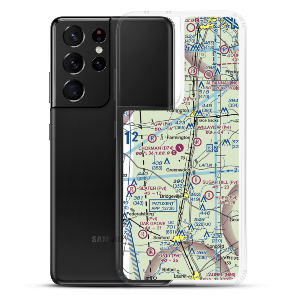 Chorman Airport (D74) VFR Sectional Samsung Case Samsung Galaxy S21 Ultra model shown