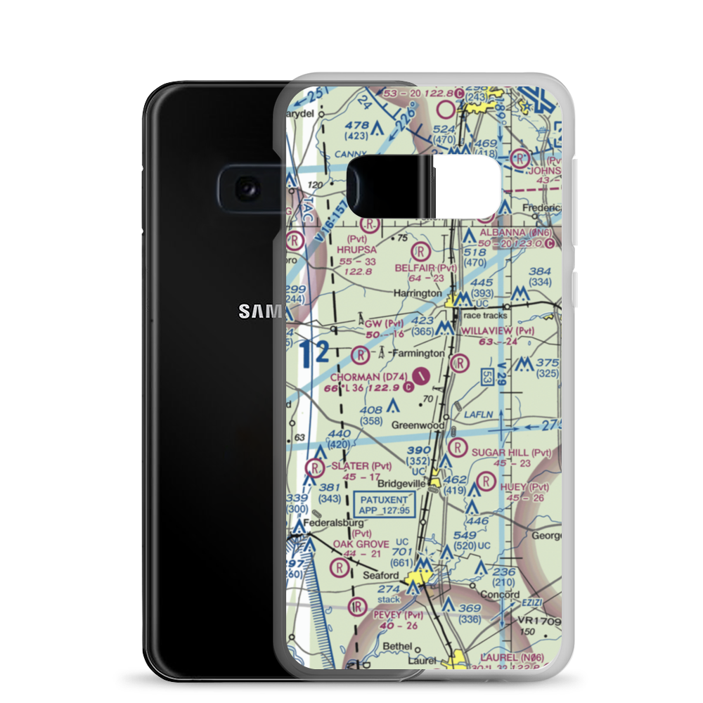 Chorman Airport (D74) VFR Sectional Samsung Case Samsung Galaxy S10e model shown