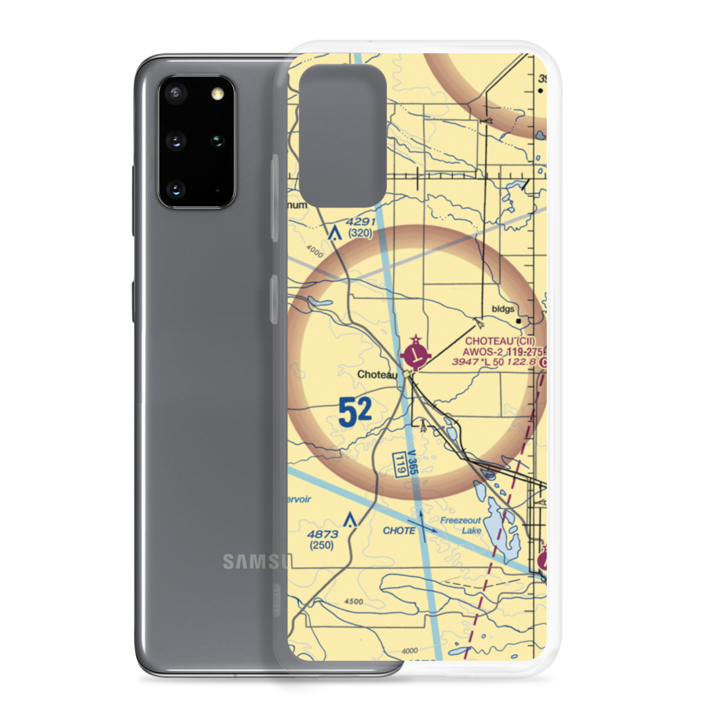 Choteau Airport (CII) VFR Sectional Samsung Case Samsung Galaxy S20 Plus model shown