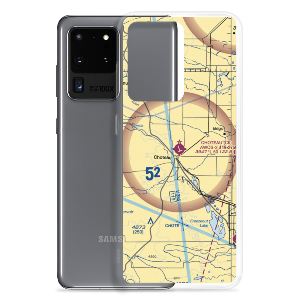 Choteau Airport (CII) VFR Sectional Samsung Case Samsung Galaxy S20 Ultra model shown