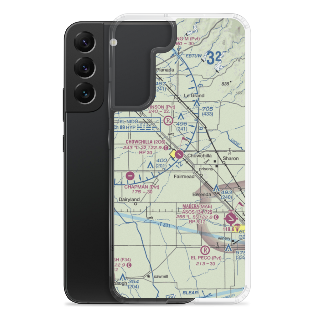 Chowchilla Airport (2O6) VFR Sectional Samsung Case Samsung Galaxy S22 Plus model shown