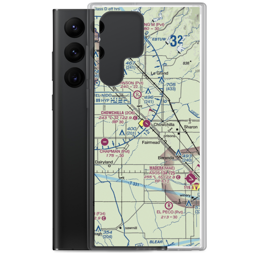 Chowchilla Airport (2O6) VFR Sectional Samsung Case Samsung Galaxy S22 Ultra model shown