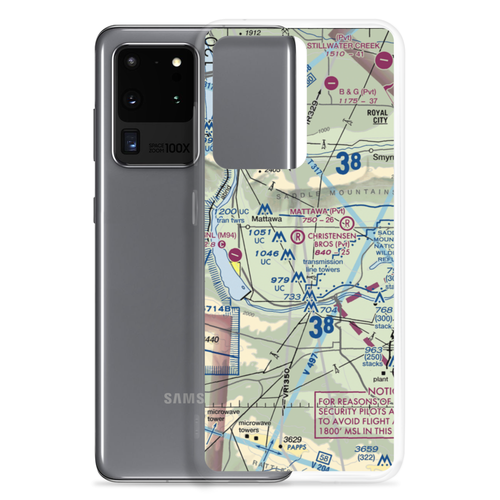 Christensen Bros Wahluke Strip (91WA) VFR Sectional Samsung Case Samsung Galaxy S20 Ultra model shown