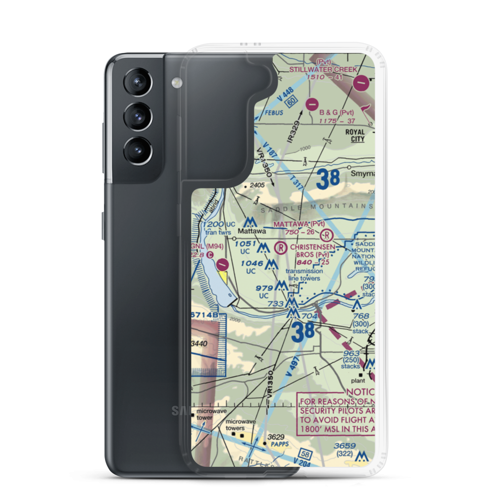 Christensen Bros Wahluke Strip (91WA) VFR Sectional Samsung Case Samsung Galaxy S21 model shown