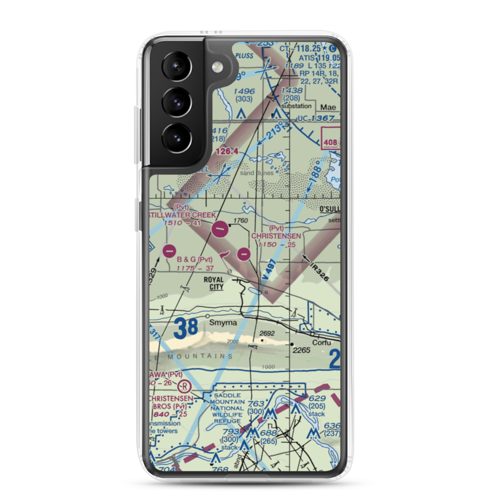 Christensen Field (8WA6) VFR Sectional Samsung Case Samsung Galaxy S21 Plus model shown