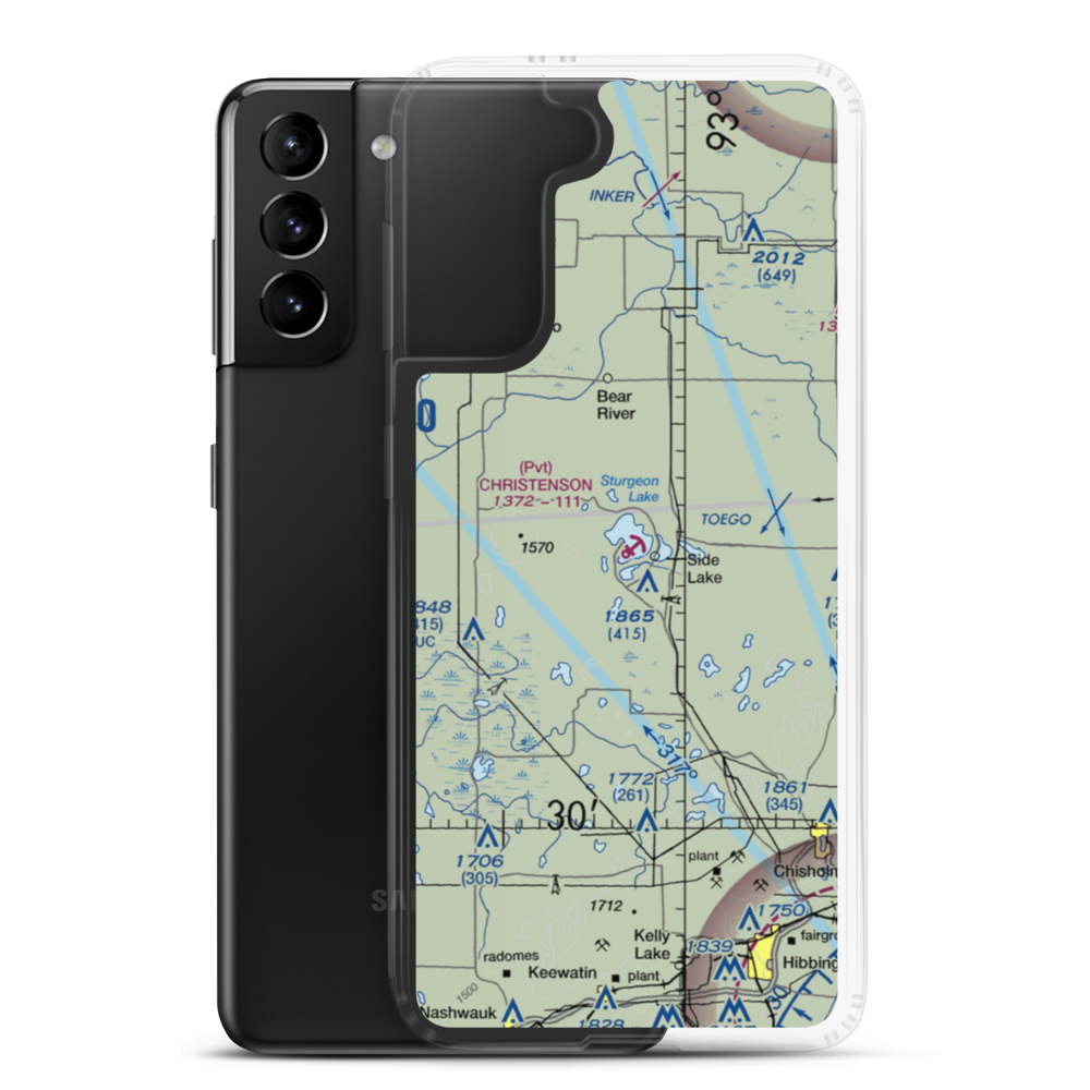 Christenson Point Seaplane Base (08MN) VFR Sectional Samsung Case Samsung Galaxy S21 Plus model shown