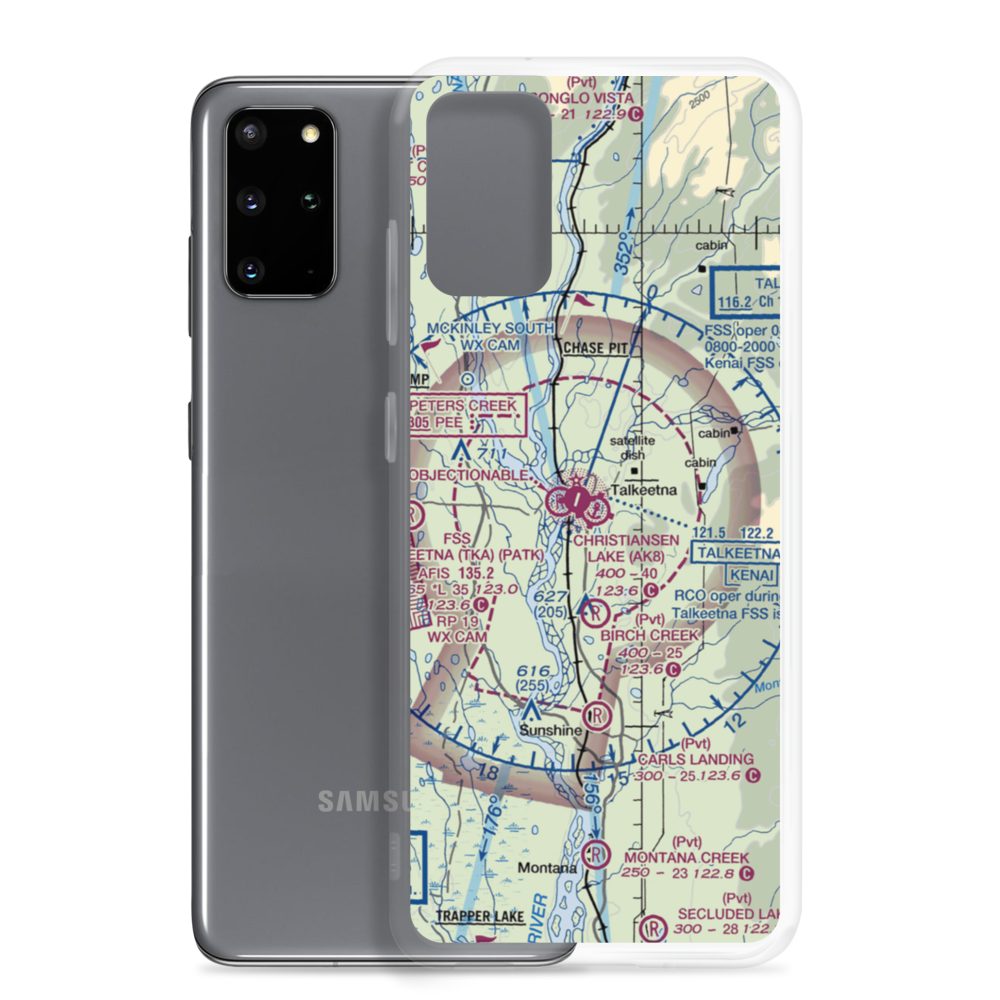 Christiansen Lake Seaplane Base (AK8) VFR Sectional Samsung Case Samsung Galaxy S20 Plus model shown