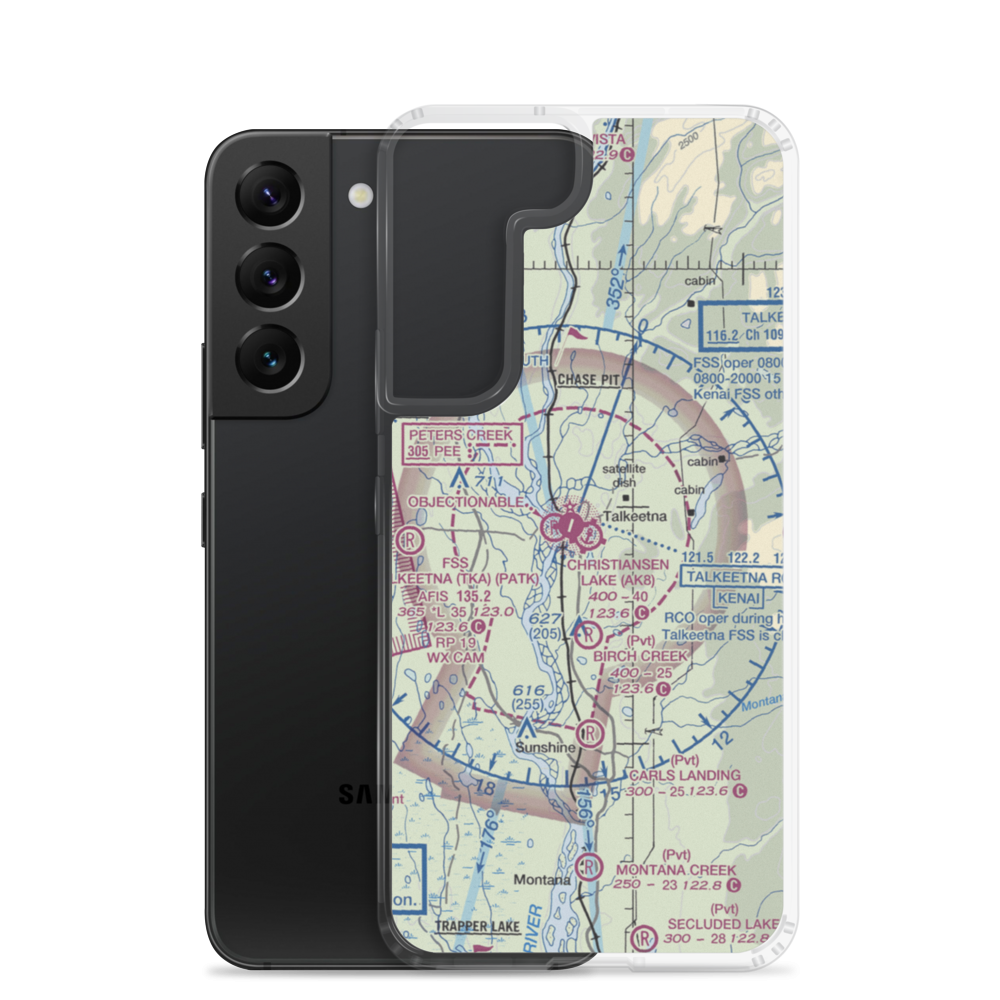 Christiansen Lake Seaplane Base (AK8) VFR Sectional Samsung Case Samsung Galaxy S22 model shown