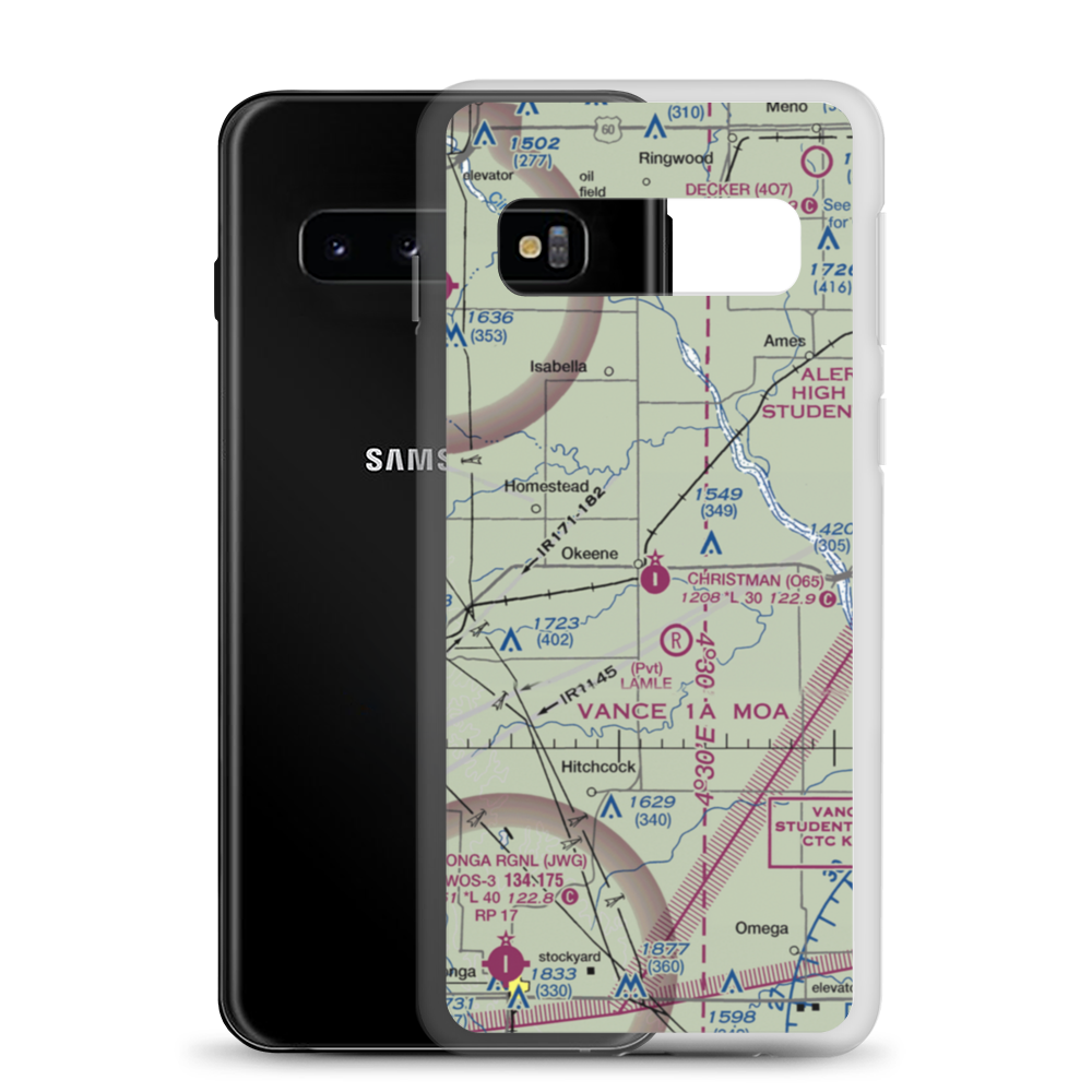 Christman Airfield (O65) VFR Sectional Samsung Case Samsung Galaxy S10 model shown