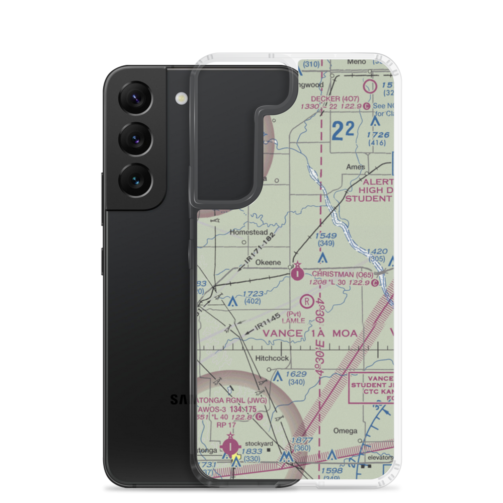Christman Airfield (O65) VFR Sectional Samsung Case Samsung Galaxy S22 model shown