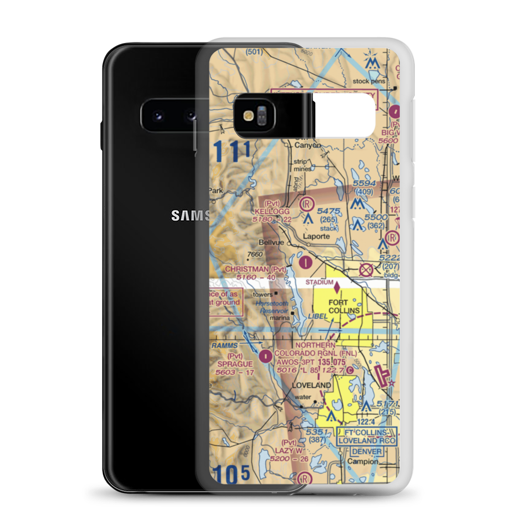 Christman Field (CO55) VFR Sectional Samsung Case Samsung Galaxy S10 model shown
