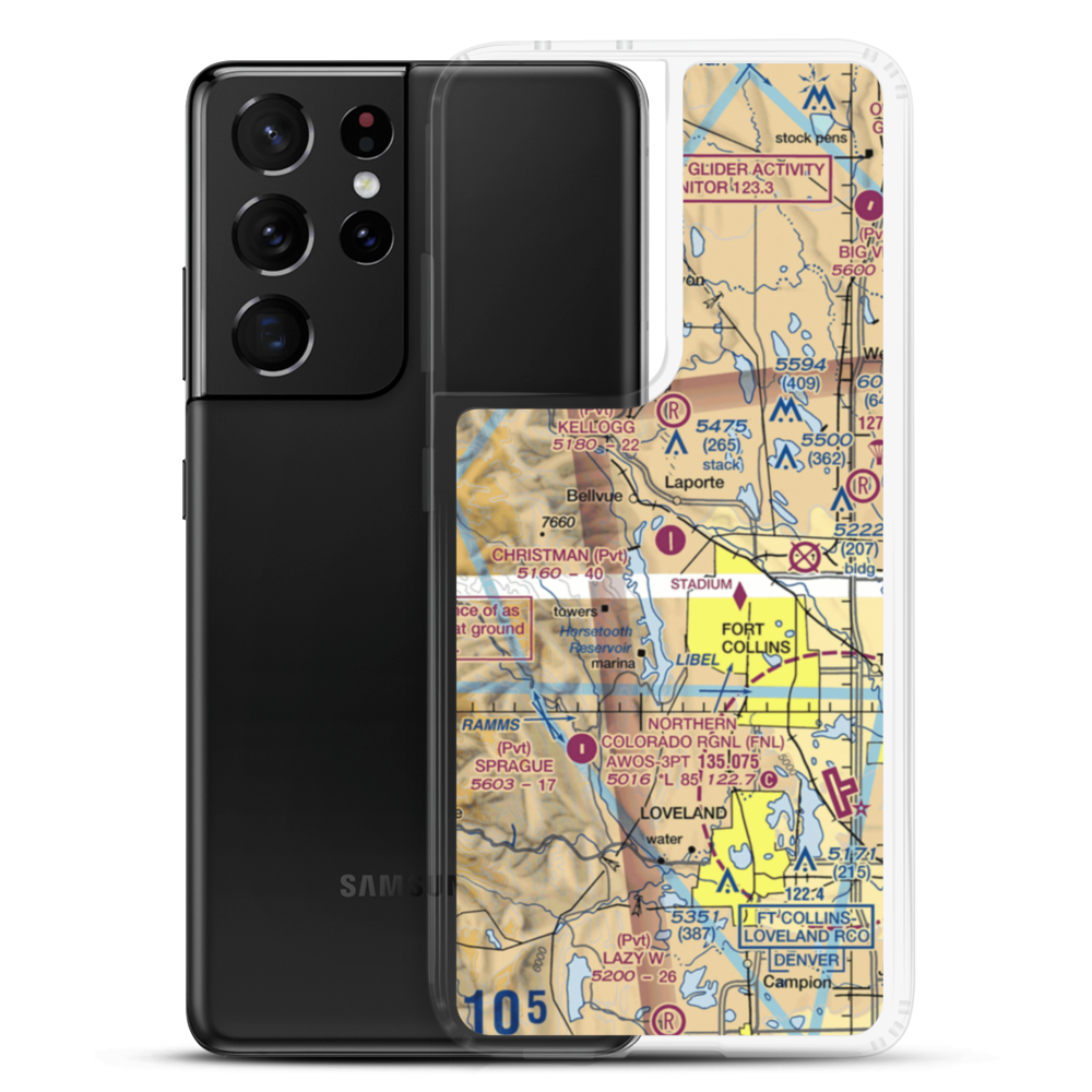 Christman Field (CO55) VFR Sectional Samsung Case Samsung Galaxy S21 Ultra model shown