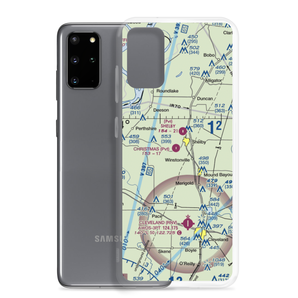 Christmas Airport (MS03) VFR Sectional Samsung Case Samsung Galaxy S20 Plus model shown