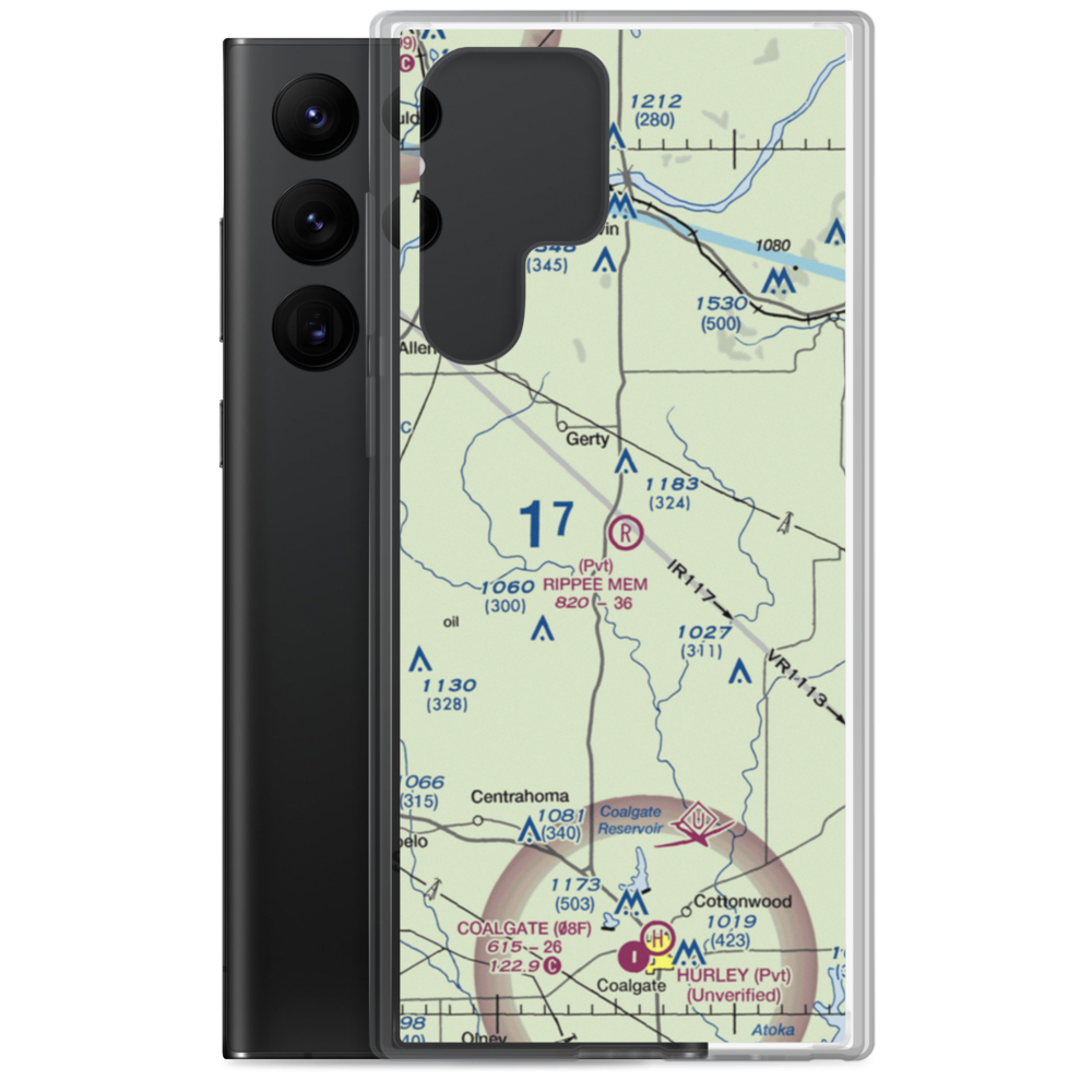 Christopher M. Rippee Memorial Airport (5OK2) VFR Sectional Samsung Case Samsung Galaxy S22 Ultra model shown