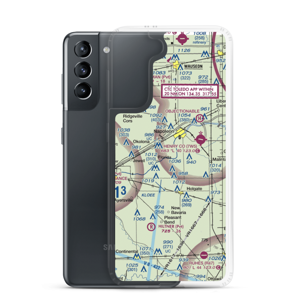 Christy's Airport (7OI0) VFR Sectional Samsung Case Samsung Galaxy S21 model shown