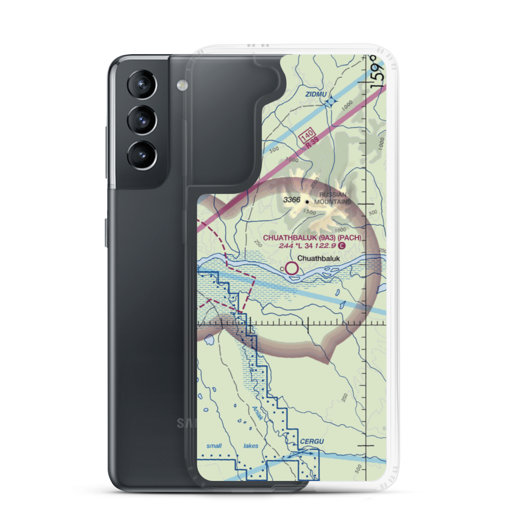 Chuathbaluk Airport (9A3) VFR Sectional Samsung Case Samsung Galaxy S21 model shown