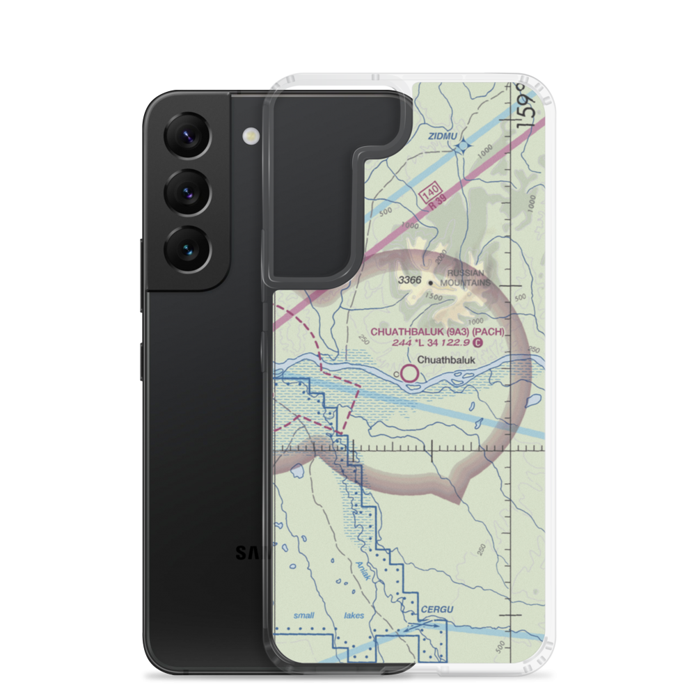 Chuathbaluk Airport (9A3) VFR Sectional Samsung Case Samsung Galaxy S22 model shown